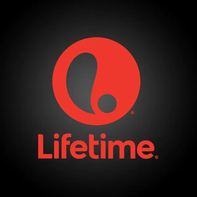 Lifetime network logo, a red circle mark above the word Lifetime on a dark background, for the Lifetime TV drama Brightside.