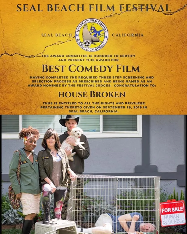 House Broken poster: Shown here: Sophia Thomas, Cathy Yonek, Joshua Tyler Kelly, Warren Sweeney