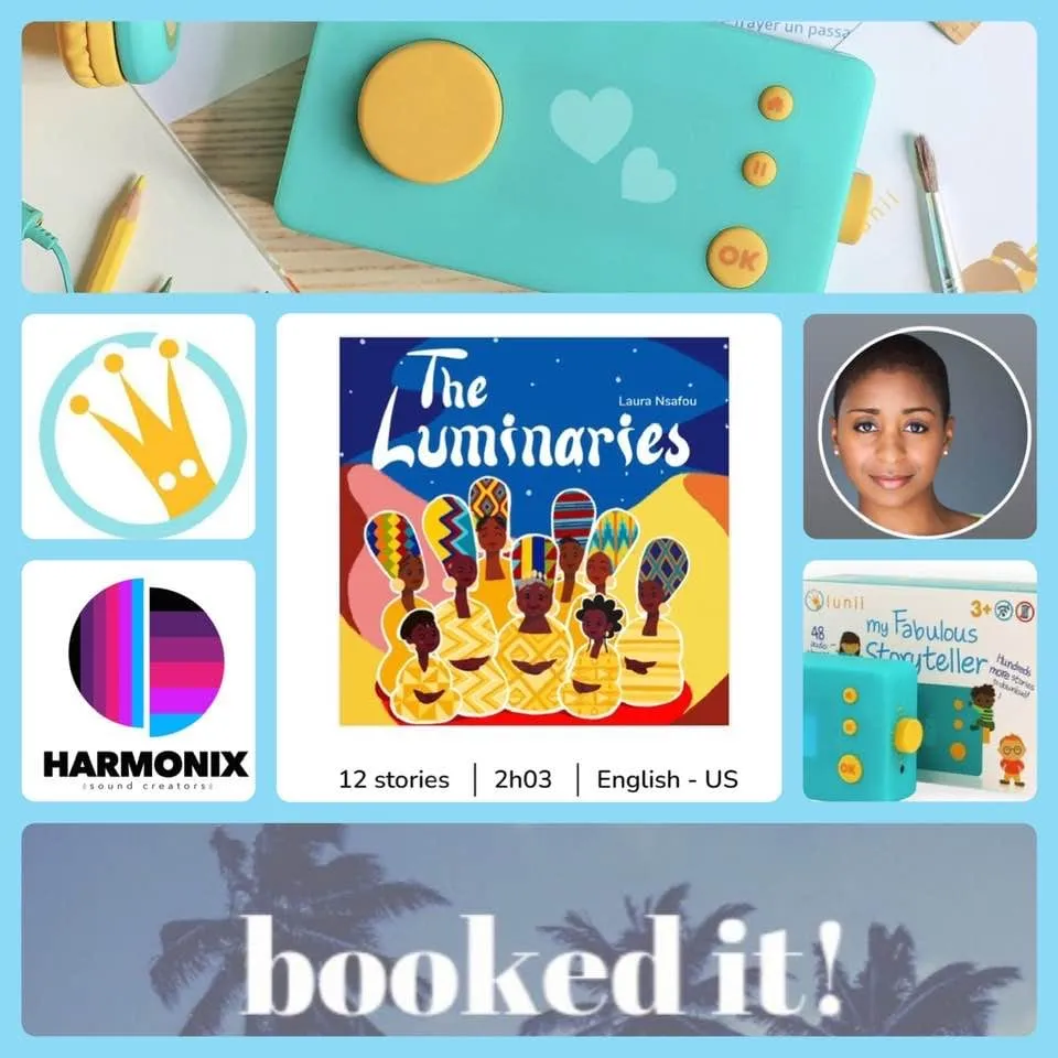 Sophia Thomas voices over 5 characters in THE LUMINARIES audiobook for kids.
