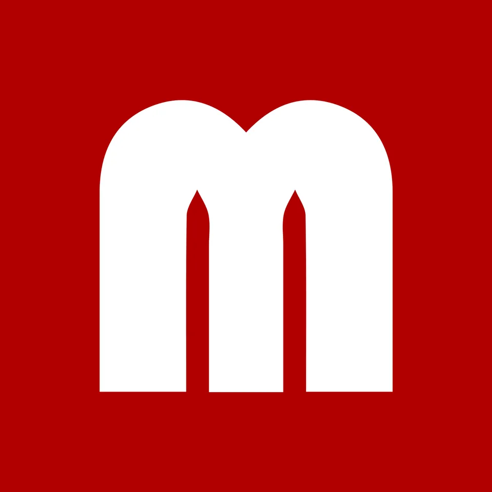 Mutoni logo: a white letter m on a solid red square