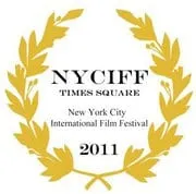 Gold laurel emblem reading NYCIFF Times Square, New York City International Film Festival, 2011